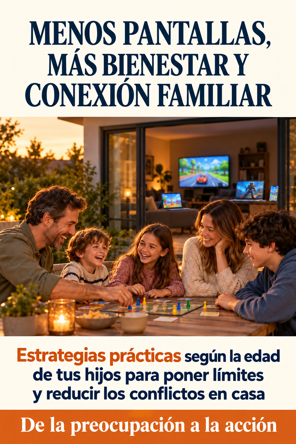 Portada del Ebook: Menos pantallas, más bienestar y conexión familiar